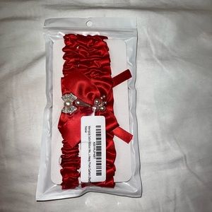 Satin ribbon wedding garter
